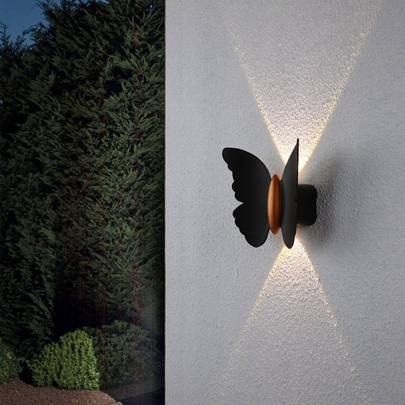 6w Butterfly Shaped Outdoor Wall Lamp IP65 Waterproof for Garden Decorative Light