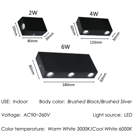 Cube COB LED Indoor Lighting Wall Lamp Modern Home Lighting Decoration Sconce Aluminum Lamp 6W 85-265V For Bath Corridor