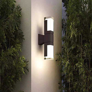 LED Double-headed Sconce Light Square Outdoor Stairs Aisle Waterproof Acrylic Creative Exterior Wall Light Courtyard Balcony Sconce