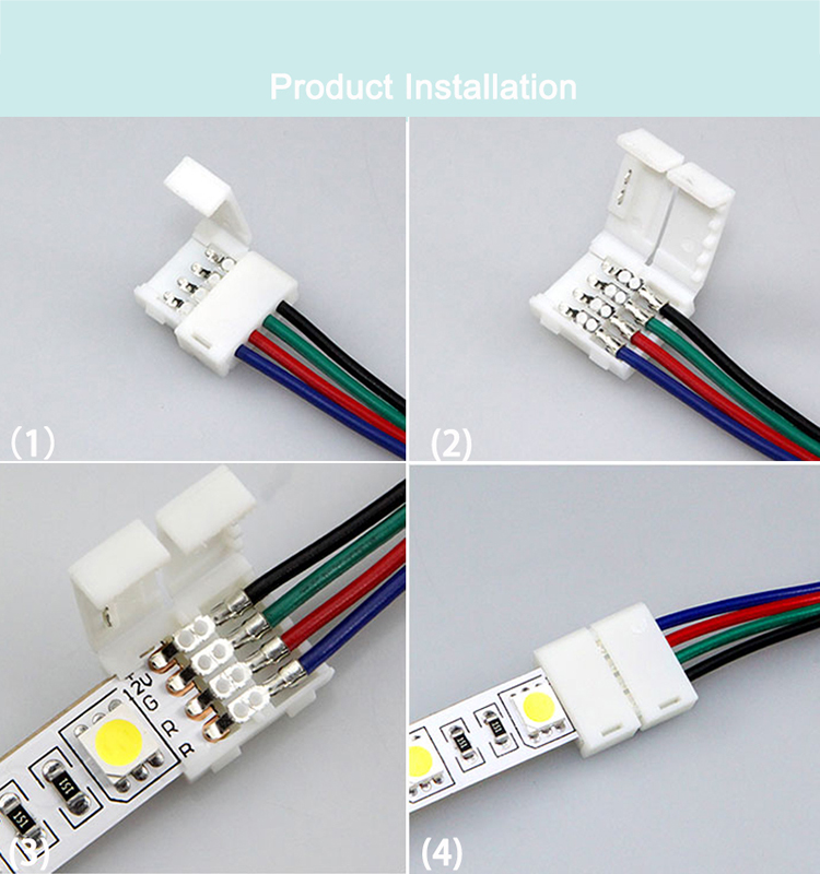 LED Strip Connector 2pin 8mm with Wire Free Connect No Need Soldering /Welding Connector For Led Strip 3528/5050