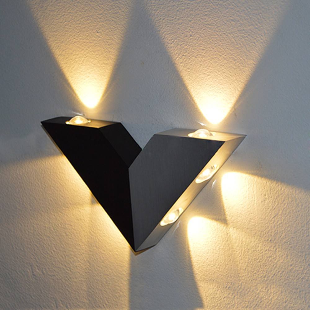 New Modern Triangle Aluminum lamp Indoor Wall Lamp 6 LED V Shape Sconce