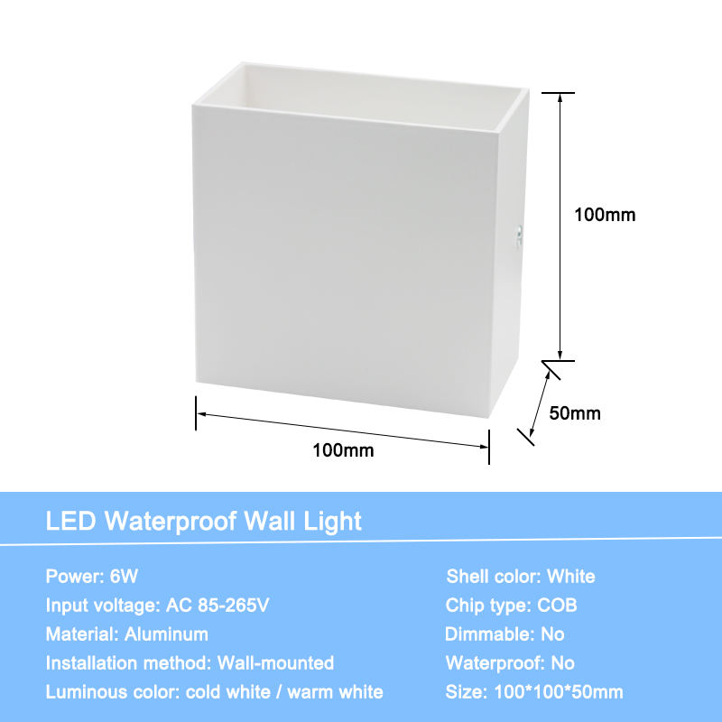 Waterproof IP65 Wall Light Decoration Aluminum LED Garden Wall Light Outdoor Lights Wall Mounted Bathroom LED Nightlight