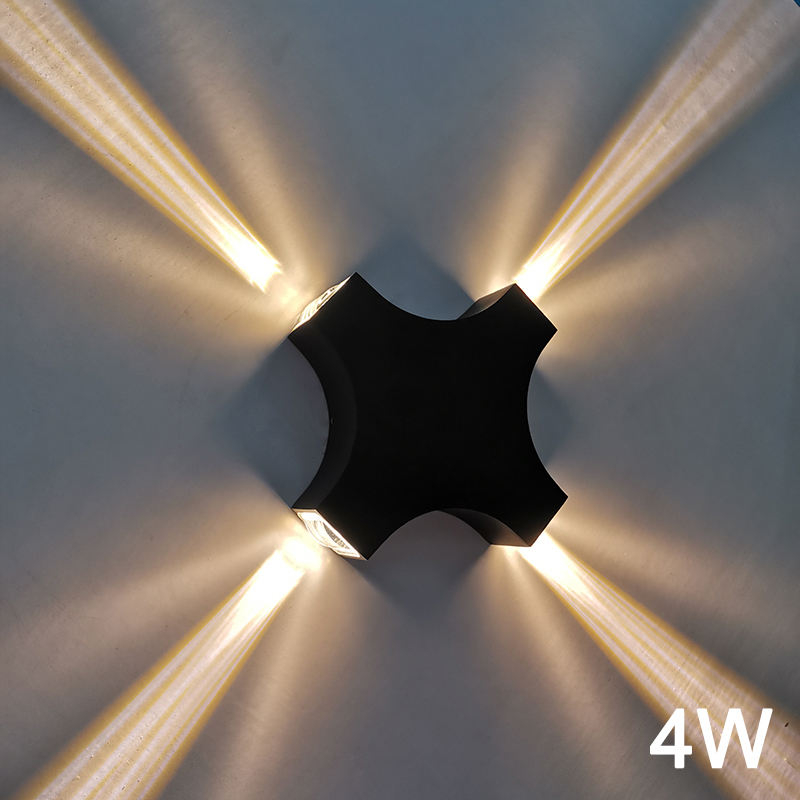 4W Cross beam bedside nightlight Industrial decoration RGB led wall light garden bathroom IP65 up down lights