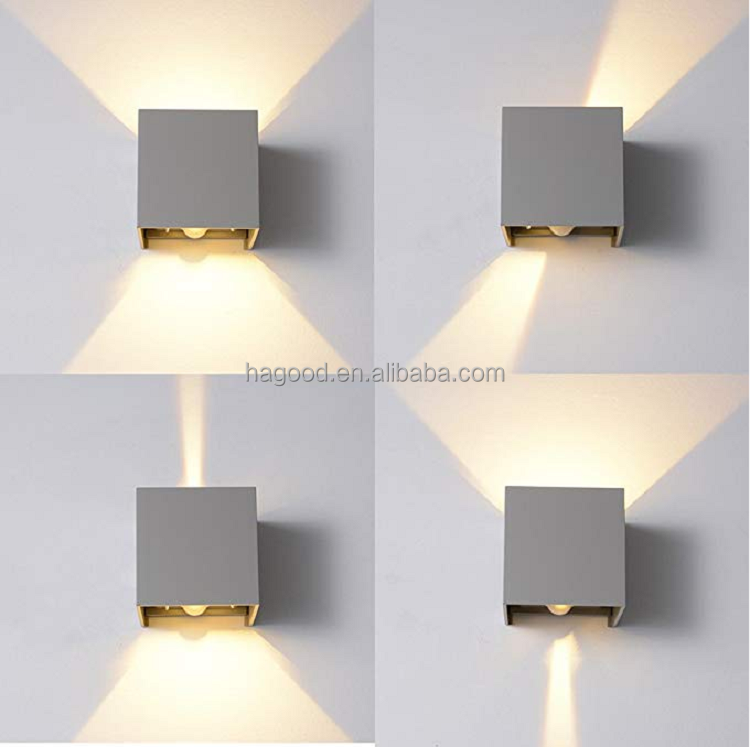 Good Quality Outdoor Motion Sensor Black Cube Waterproof Wall Lamp Fixtures Led Wall Lamp for Garden Home