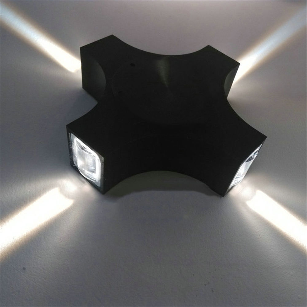 Newest Black 12W cross star led wall lamp waterproof for outdoor garden