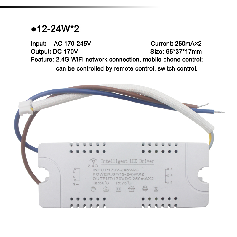 2.4G WIFI Safety Plastic Driver 15-24W Bluetooth Connection Lighting Power Transformer AC100-240VLED Ceiling Light Fixture