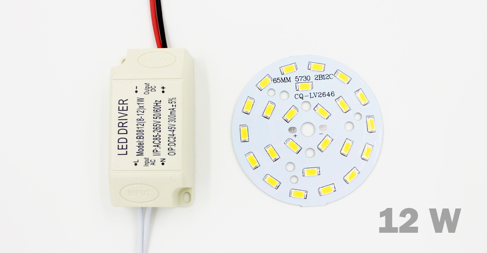 3W 5W 7W 9W 12W 15W 18W 24W SMD5730 Light-emitting diode chip+plastic shell LED driver power supply for LED ceiling light