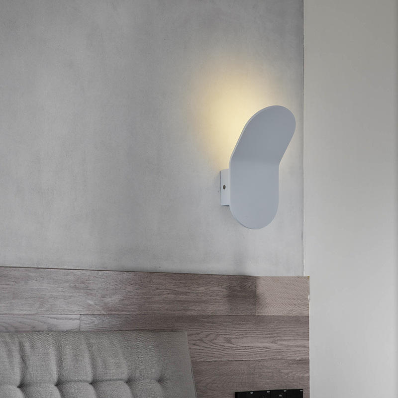 Nordic Eenvoudige RGB LED Wandlamp Metalen Muzieknoot Vormige Nachtkastje Spiraal Nachtlampje Moderne Gangen Thuis Indoor Woonka