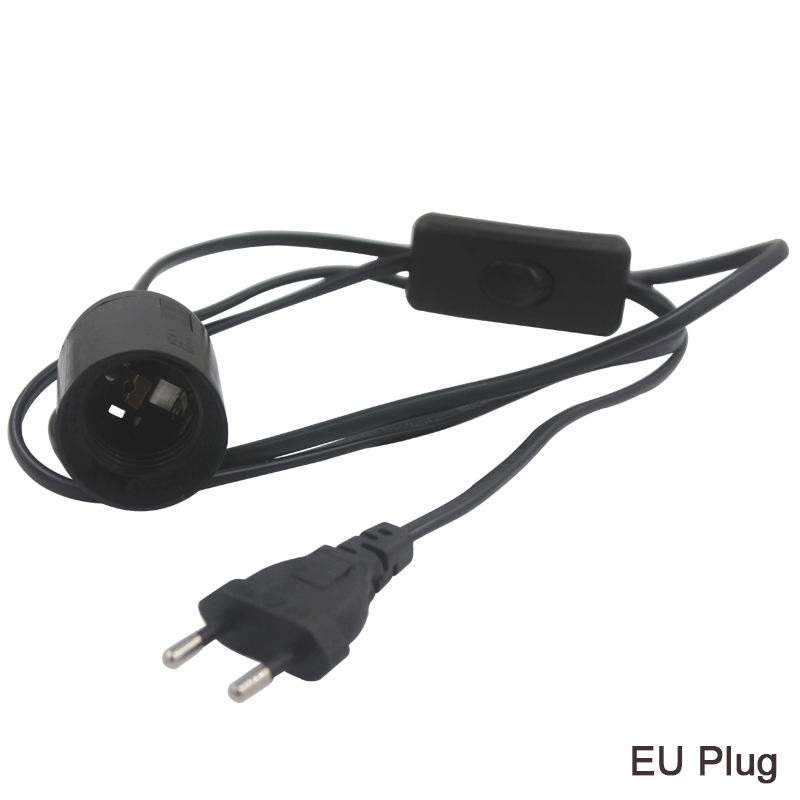 Eu Plug e27 power cord Lamp holder With Eu Plug On/off Switch VDE OEM 2.5A 250V best price quality For Pendant Light