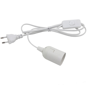 Eu Plug e27 power cord Lamp holder With Eu Plug On/off Switch VDE OEM 2.5A 250V best price quality For Pendant Light