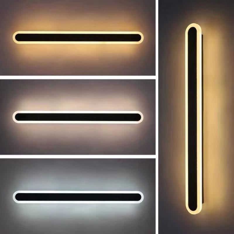 Modern Minimalist LED Line Wall Lamp Bedroom Bedside Sofa Bathroom Mirror Background Decorative Lamp Mrought Iron Acrylic Lights