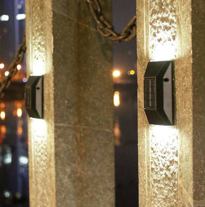 solar powered led wall light