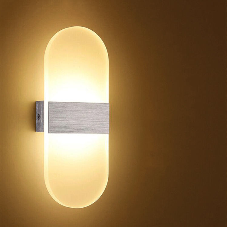 6W Led Light Sliver Acrylic Wall Lamp ​Acrylic lighting Rectangular wall lamp Acrylic wall hanging light Modern Popular Nightlight Factory Price 