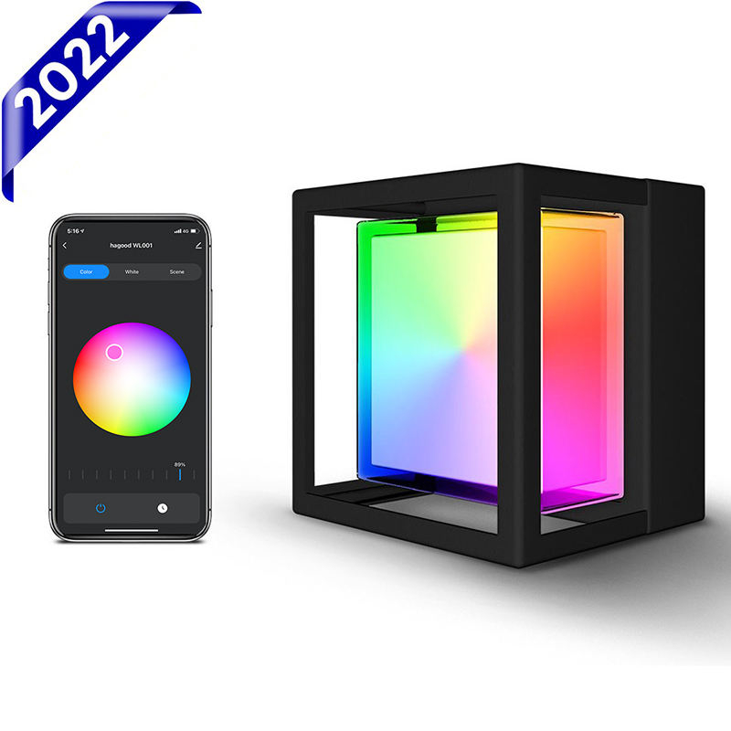 2023 New Tuya App Smart Wall Lamp LED Intelligent Cube IP65 Waterproof Colorful Fashionable Decorative Wall Lamp