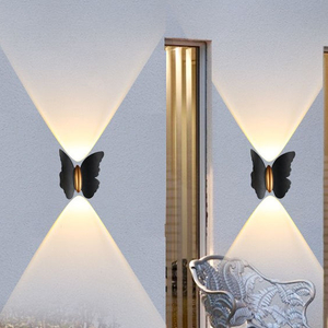 6W LED Wall Light Butterfly Shaped Outdoor Wall Lamp IP65 Waterproof Wall Light for Garden Decoration Aisle Bracket Light