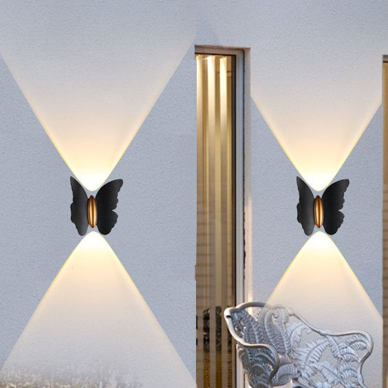 6W LED Wall Light Butterfly Shaped Outdoor Wall Lamp IP65 Waterproof Wall Light for Garden Decoration Aisle Bracket Light