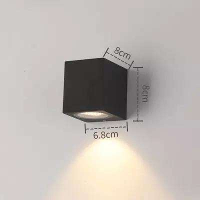 5W Square Single Head Waterproof Wall Lamp Unique Night Lamp IP65 Waterproof Wall Lamp for Garden Yard Decoration