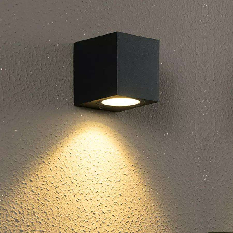 5W Square Single Head Waterproof Wall Lamp Unique Night Lamp IP65 Waterproof Wall Lamp for Garden Yard Decoration