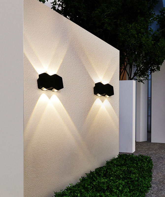 4W 6W 8W New Black Shell White Shell IP65 Waterproof Outdoor LED Wall Sconce Up And Down Lights Wall Mounted Light
