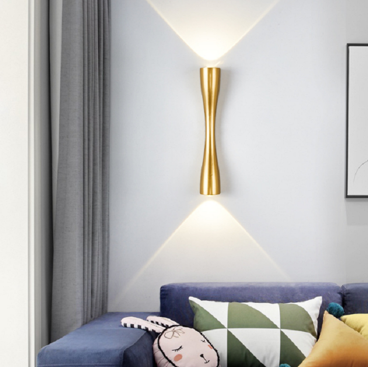 6W Garden Wall Lamp Modern Courtyard Villa Up And Down Double Head Lamp Wall Lamp Outdoor Garden Gold Black Trumpet Outdoor Waterproof Led Wall Light