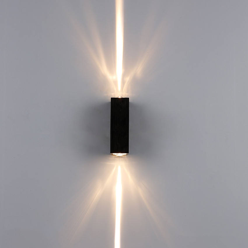6W Modern Led Black shell beam light waterproof wall light and outdoor nightlight up and down wall lights for home