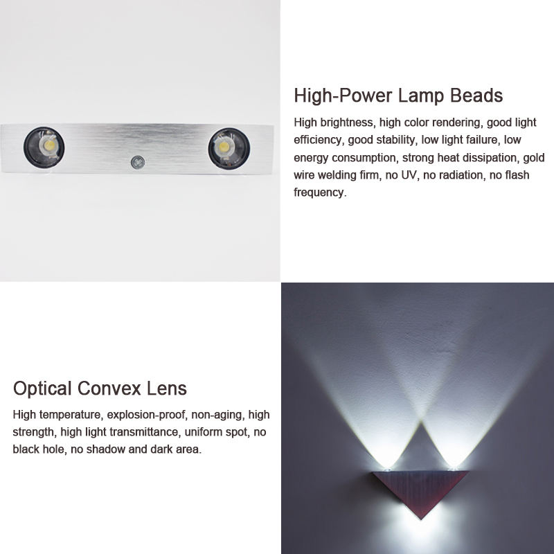 3W9W Modern Triangle Indoor Wall-Mounted LED wall lamp Aluminum for Home Decoration wall light fixture