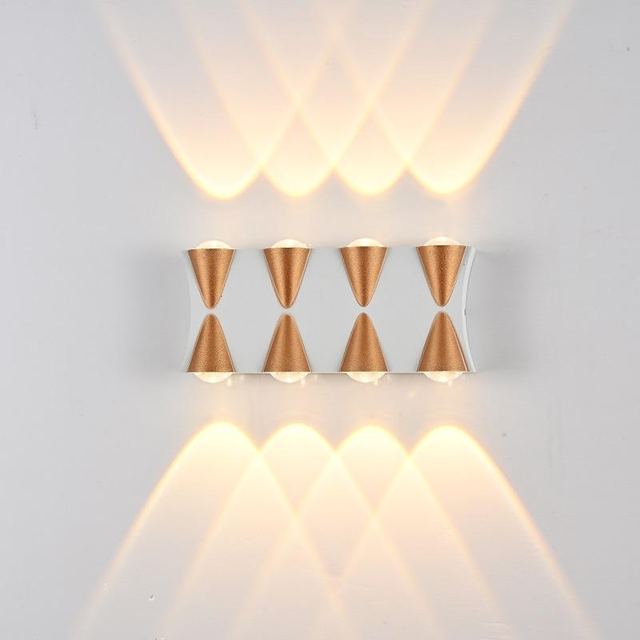 LED Wall Light Waterproof IP65 Aluminum Garden Wall Lamp Gold Black White Light Indoor And Outdoor Wall Light