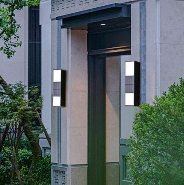 Outdoor Super Bright Ip65 Waterproof Household Garden Yard Decoration Lighting Up Down 6 Led Solar Wall Lamp Light