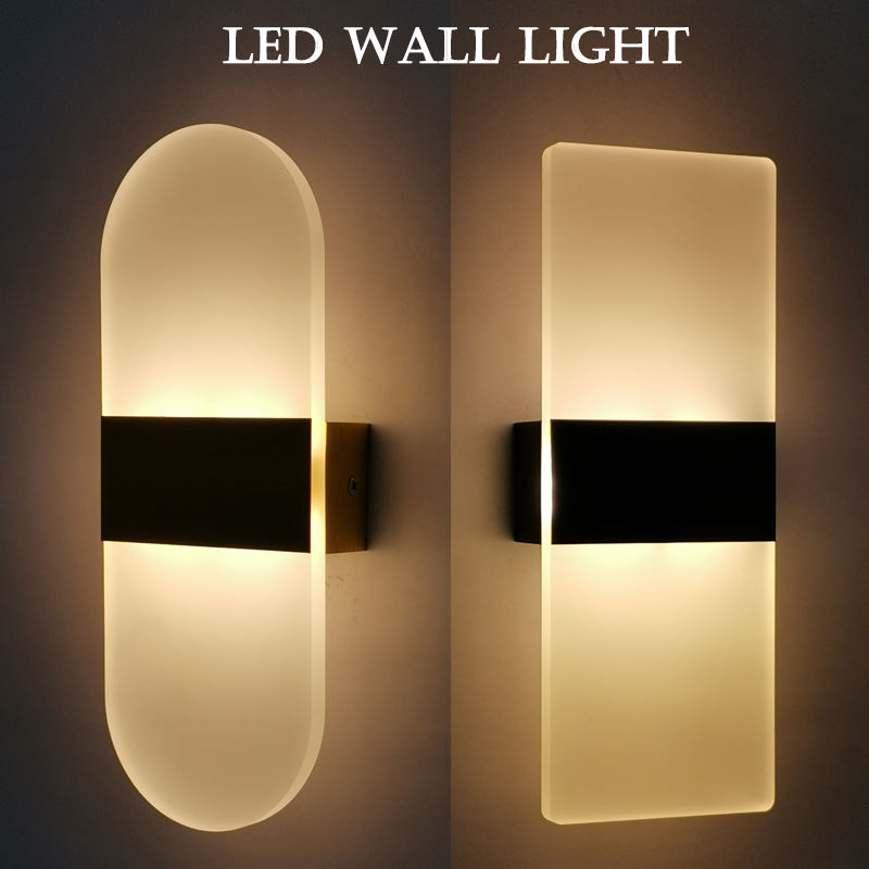 6W Indoor Acrylic Wall Sconce Night Club Lights Tv Background Wall Lamp Indoor Bedside Wall Lamp Hotel Wall Lamp