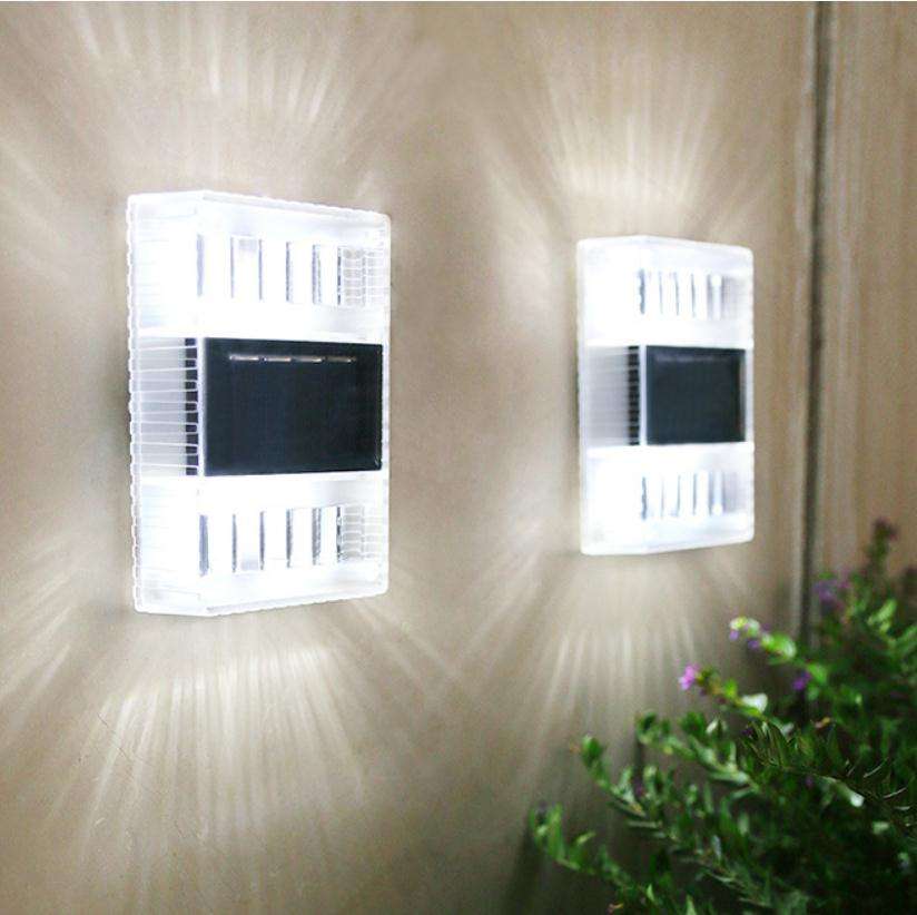 6LED Solar Transparent Wall Lamp Night Light Outdoor IP65 Waterproof Light for Home Decoration Courtyard Light