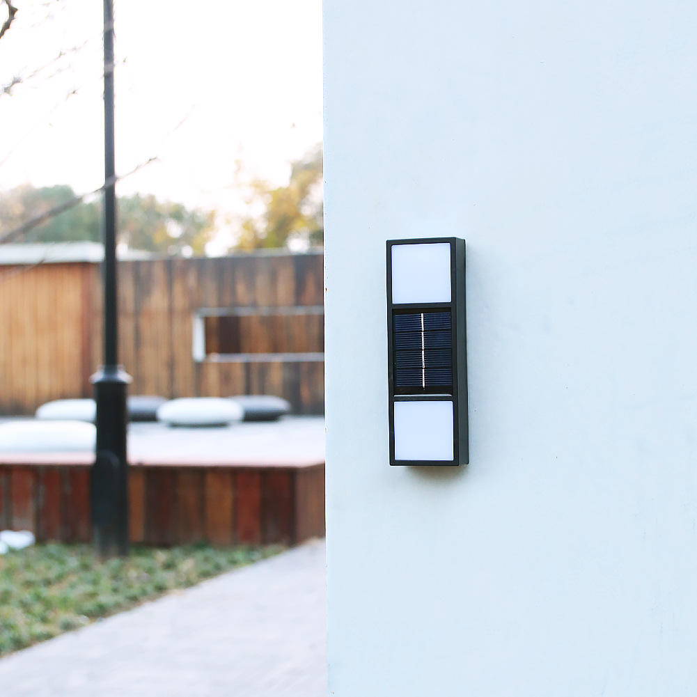 Outdoor Super Bright Ip65 Waterproof Household Garden Yard Decoration Lighting Up Down 6 Led Solar Wall Lamp Light