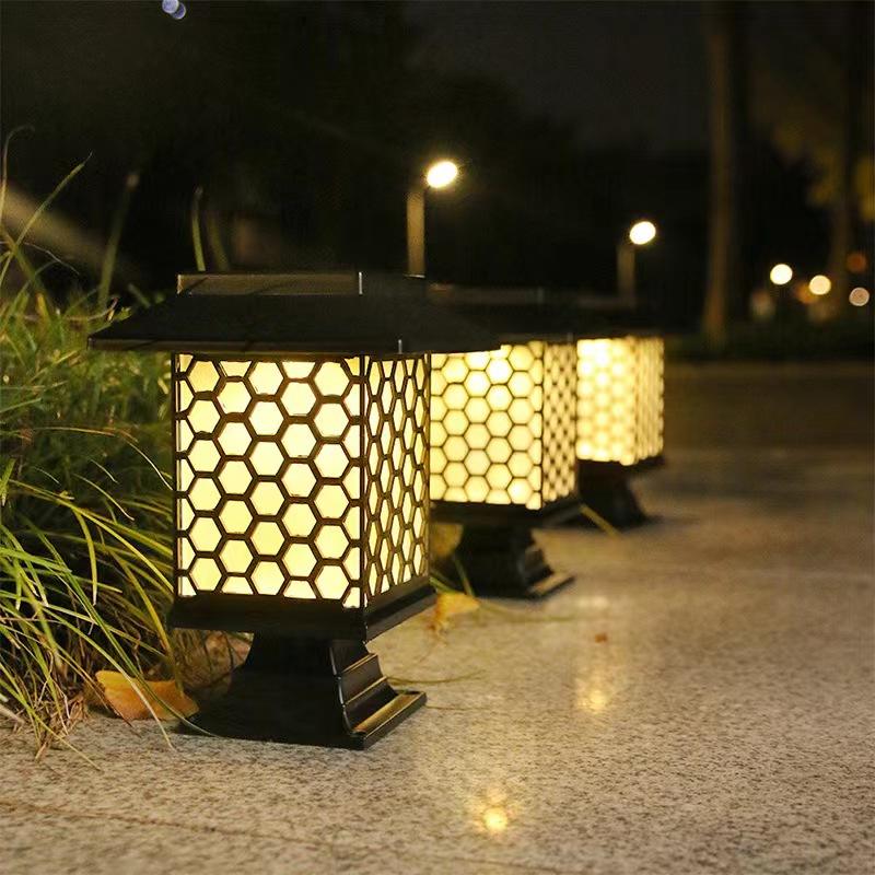 5LED Solar courtyard lamp lawn ground lamp Garden solar lamp garden trellis outdoor antique room light decoration American style 