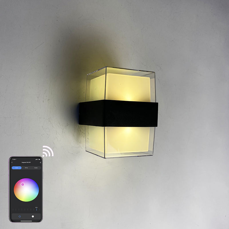 outdoor led wall IP65 Tuya graffiti smart APP control colorful dimming waterproof outdoor wall lamp modern light outdoor