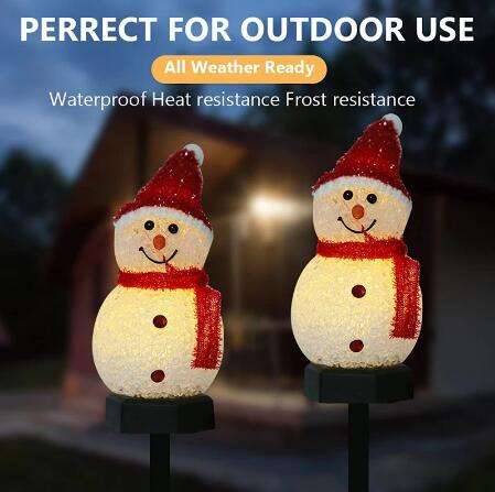 Christmas Solar LED Lights Snowman Garden Decoration Waterproof Light Outdoor Post Lamp Lawn Landscape Led Solar Lighting 2023