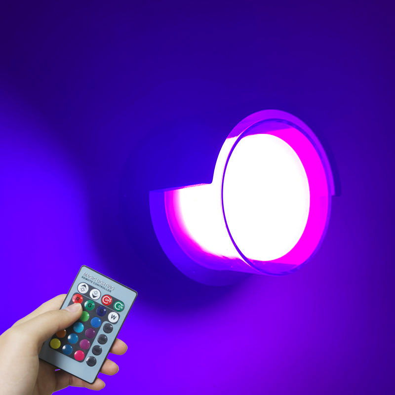 Waterproof Acrylic Art Deco Wall Led Light Outdoor Lighting Wall Sconce RGB Led Wall Lights with Remote Control Wandlamp