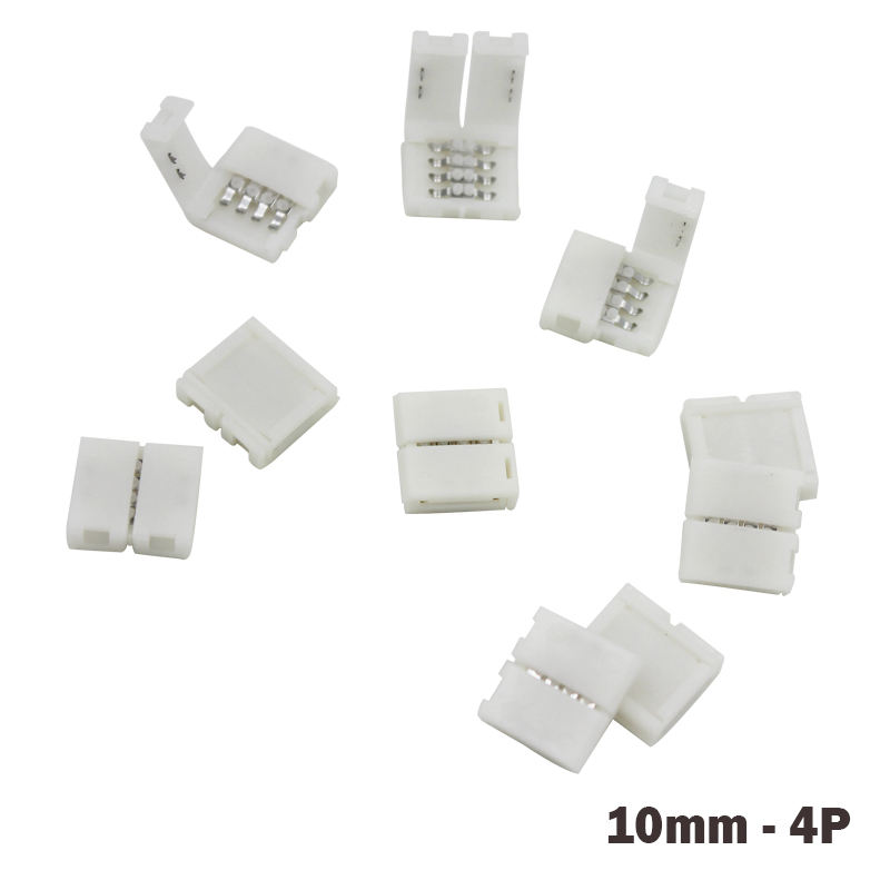 8mm2P/10mm 2P/10mm 4P Solderless Splitter Right Quick no soldering Connector Corner Adapter 12 v 3528/5050 LED RGB Strip