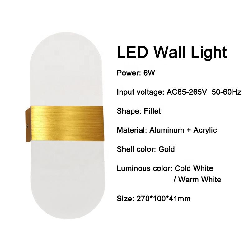 6W Modern Simplicity 6W LED Aluminum Lighting Wall Sconce For Indoor Bar Hotel Corridor Home Decor LED Wall Lamp