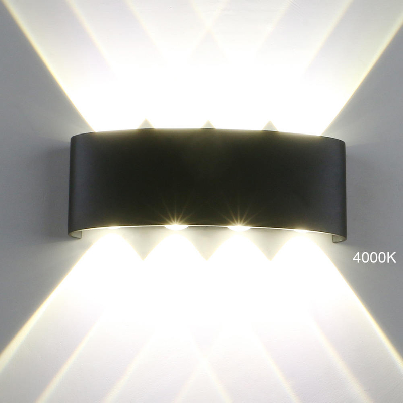 8W Outdoor Waterproof Wall Lamp COB Aluminum Modern Wall Light for Garden