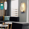 21W LED Wall Lamp 2.4G Stepless Dimming Wall Lights with Remote Control Stairs Corridor Long Warm White Three Color Temperature