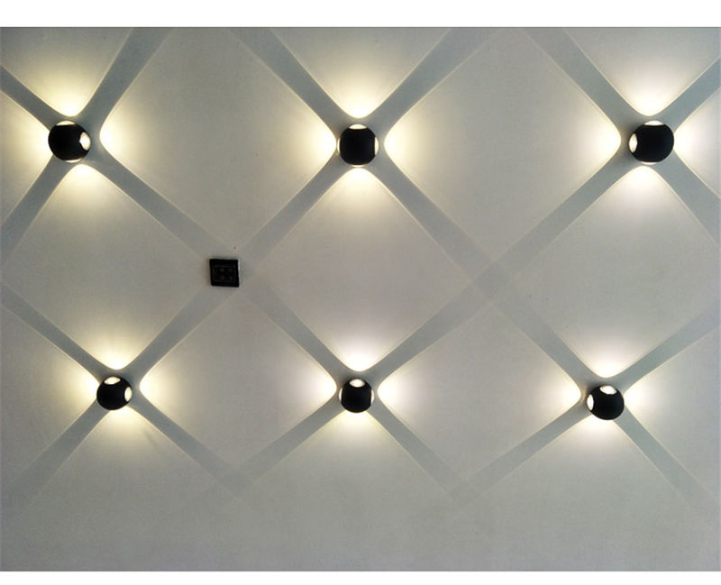 LED Wall Lamp High Quality Black Four-sided 12W Round Waterproof Wall Lamp Outdoor for Garden Decorative Colorful Up And Down