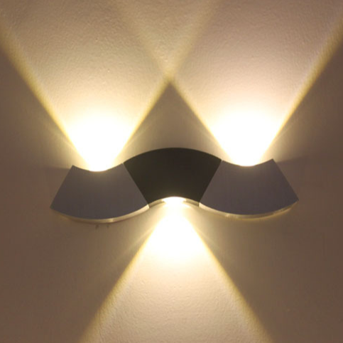 Lightess 3W LED wall lights indoor Up and Down wall lamp made of aluminum Hall lamp wall lighting silver cool white