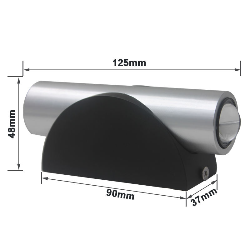 2W 6W Up Down Bed Room Lighting Fixtures Energy Saving Sconce Lamp Aluminum Good Quality High End Wall Sconce