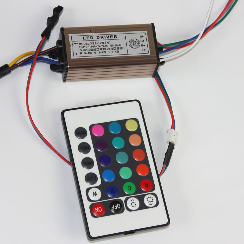 10-100W LED Driver AC85-265V DC25-38V Power Supply Waterproof IP66 Led Transformers + RGB Remote Controller for Led Light DIY