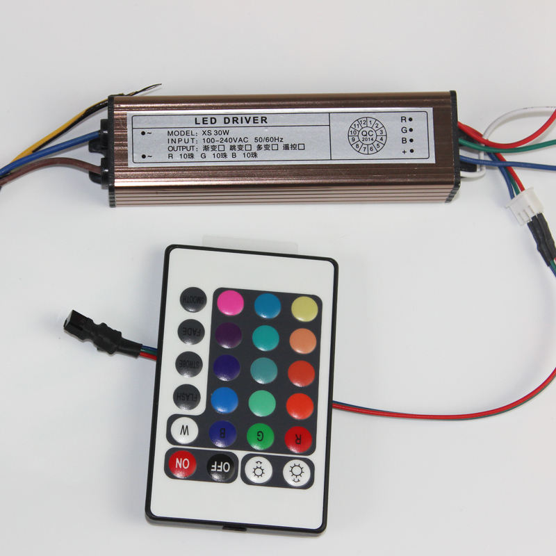 10-100W LED Driver AC85-265V DC25-38V Power Supply Waterproof IP66 Led Transformers + RGB Remote Controller for Led Light DIY
