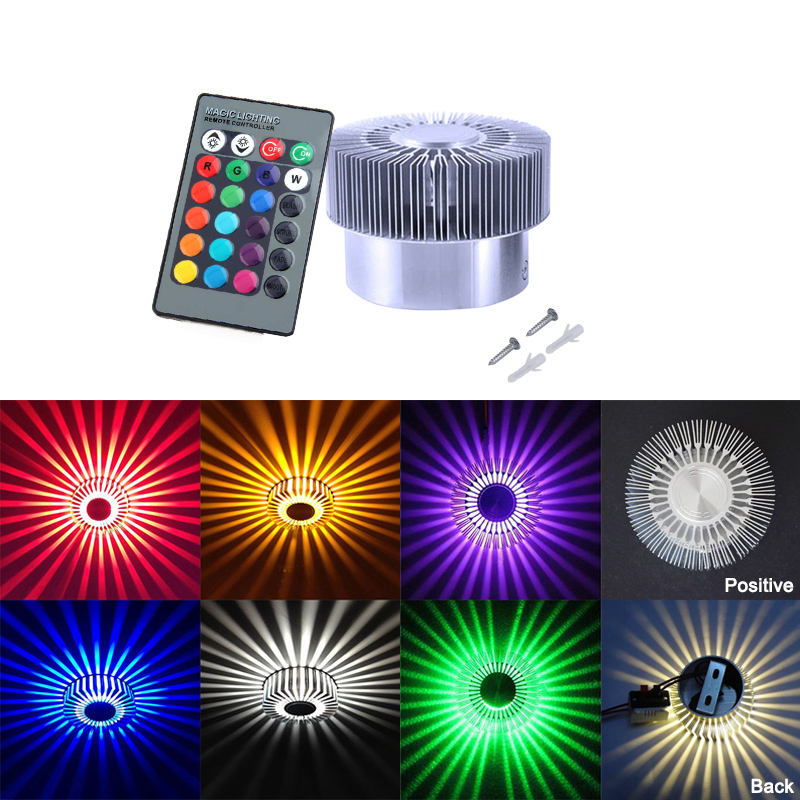 Super Nice Sunflower 3W RGB AC 220V KTV Ceiling LED Wall Lamp