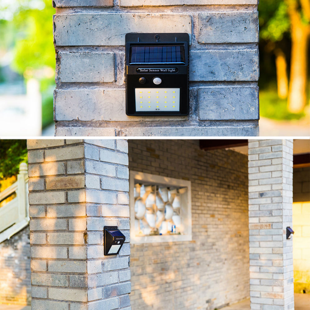 LED Solar Power Light 20LED Wall mounted Light PIR Motion Sensor Outdoor Waterproof solar 