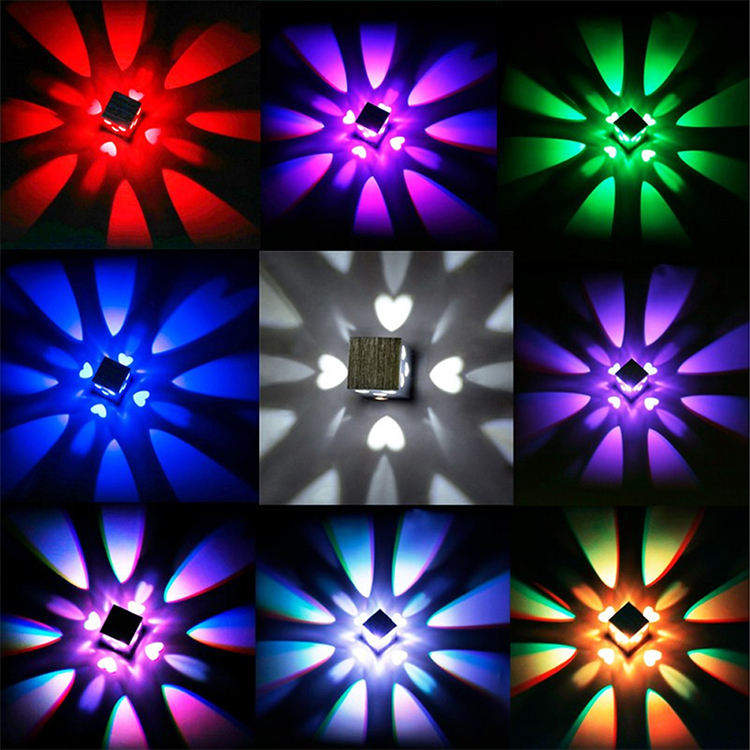 3W LED Love heart 3W RGB Remote Control wall Lamp for Home Bedroom stair Foyer Decoration Decorateur Beauty Room
