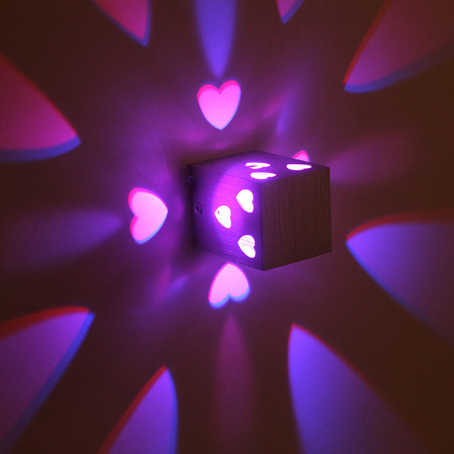 3W LED Love heart 3W RGB Remote Control wall Lamp for Home Bedroom stair Foyer Decoration Decorateur Beauty Room