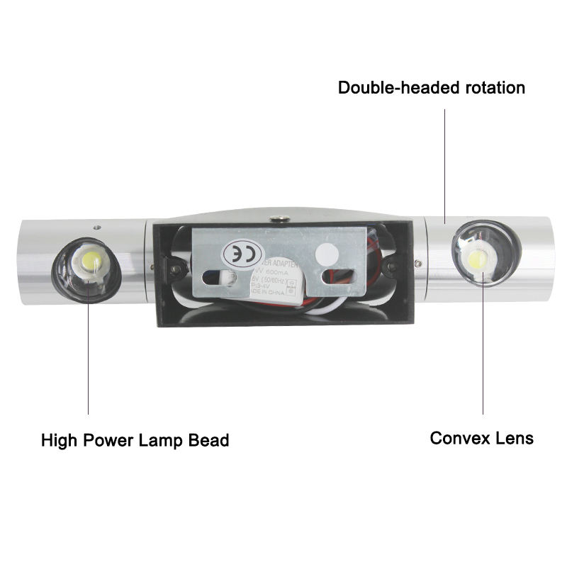 2x3W AC85-265V 360 Degrees Rotation LED Wall Light Fixtures Reading Wall Lamp Mirror Lighting Stair Light Modern Wall Sconce