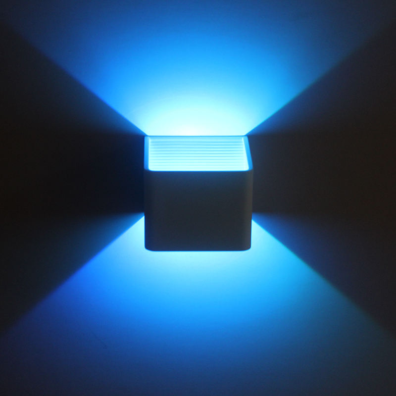 High quality 3W cube led wall lamp with rgb remote controller for indoor living room lighting